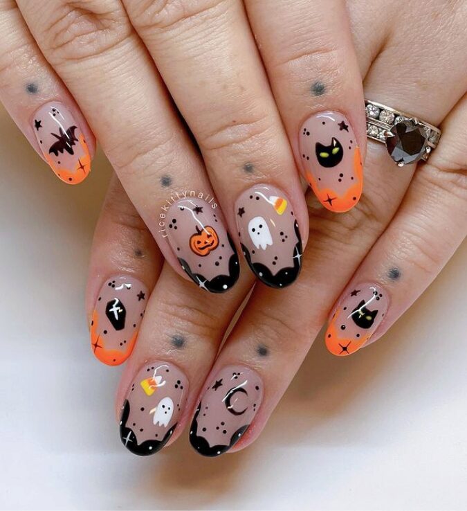 Spooky nails by Diana Nguyen @ricekittynails