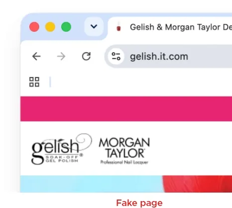 fake page gelish.it.com