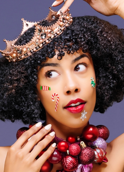 Picture of a lady with creme nail