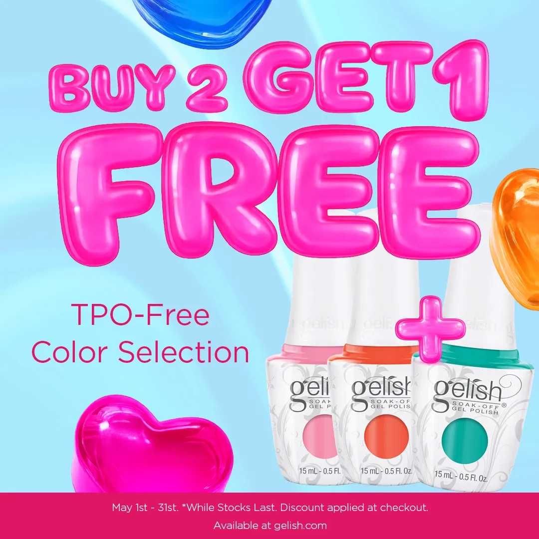 Stock Up for Summer Buy 2 get 1 free across all Soak Off Gel Polish Colour 15ml