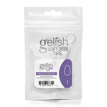 Gelish Soft Gel&trade; - Tips Refill - Medium Round- Size 1 - 50CT- 1168106