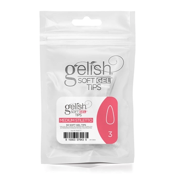 Gelish Soft Gel™ - Tips Refill - Medium Stiletto- Size 3 - 50CT- 1168177