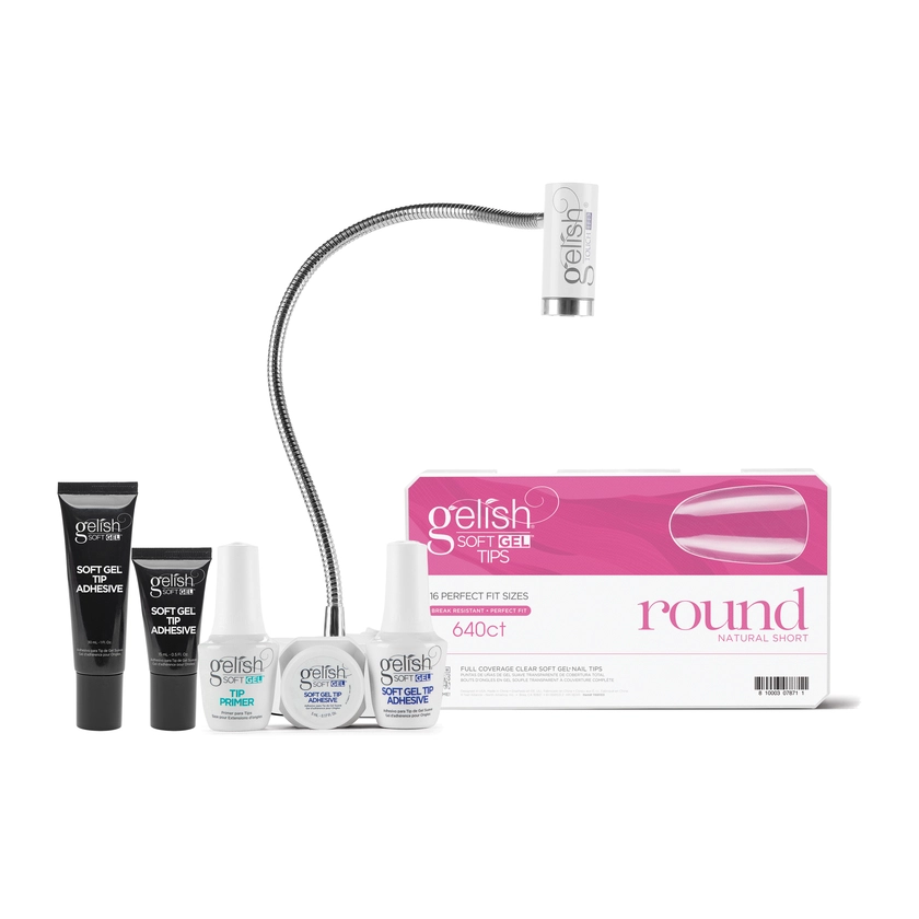 Soft Gel&trade; 640CT Clear Full Coverage Tips - Short Round