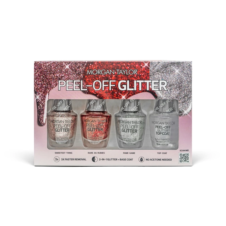 Morgan Taylor Peel-Off Glitter 4 Pack