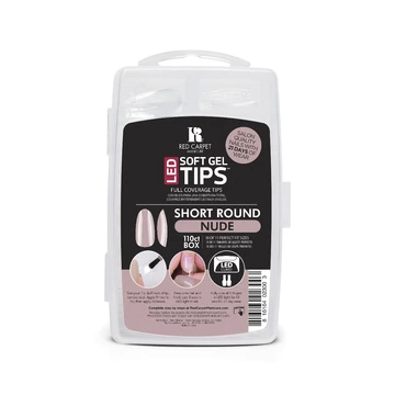 Red Carpet Manicure LED Soft Gel Natural Tips - Short Round (110CT) - Nude