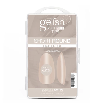 Soft Gel Tips - Light Nude Short Round 120CT