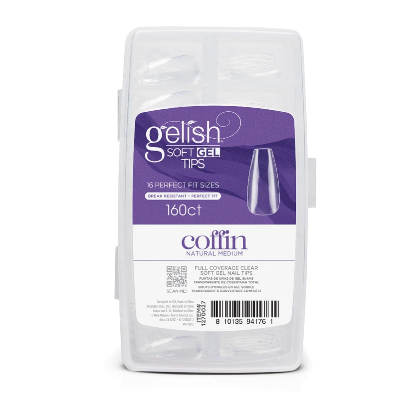 Soft Gel Tips - Medium Coffin 160CT