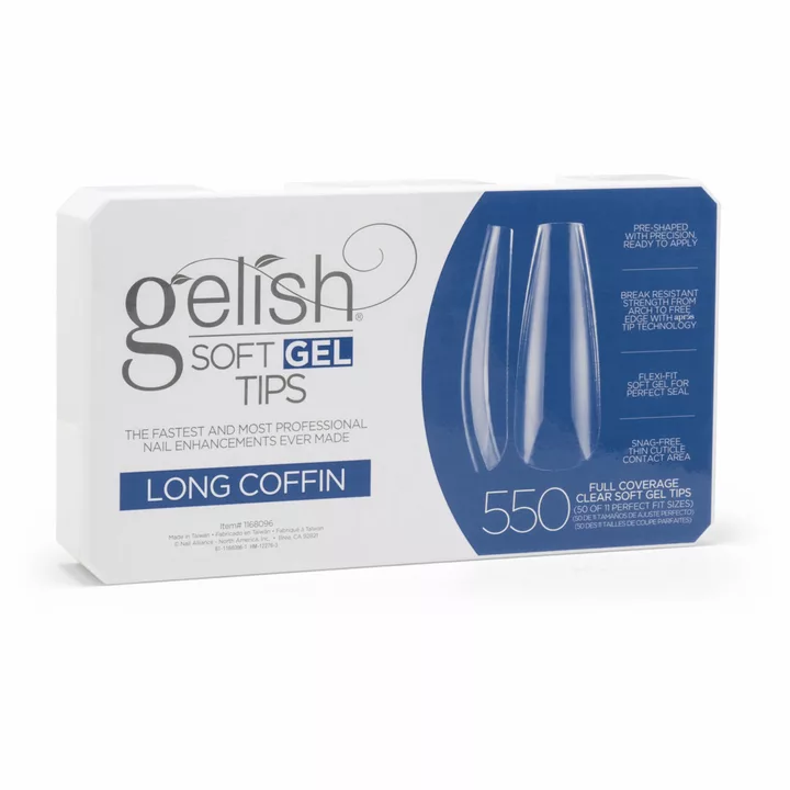 Gelish Soft Gel Long Coffin Tips (550CT)