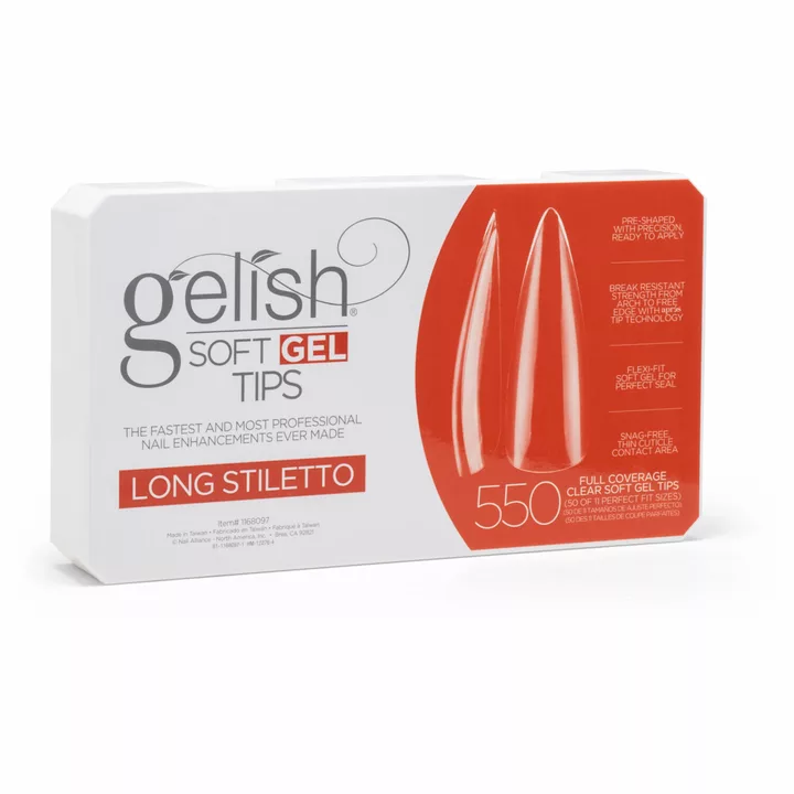 Gelish Soft Gel Long Stiletto Tips (550CT)