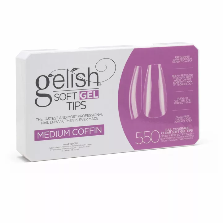 Gelish Soft Gel Medium Coffin Tips (550CT)