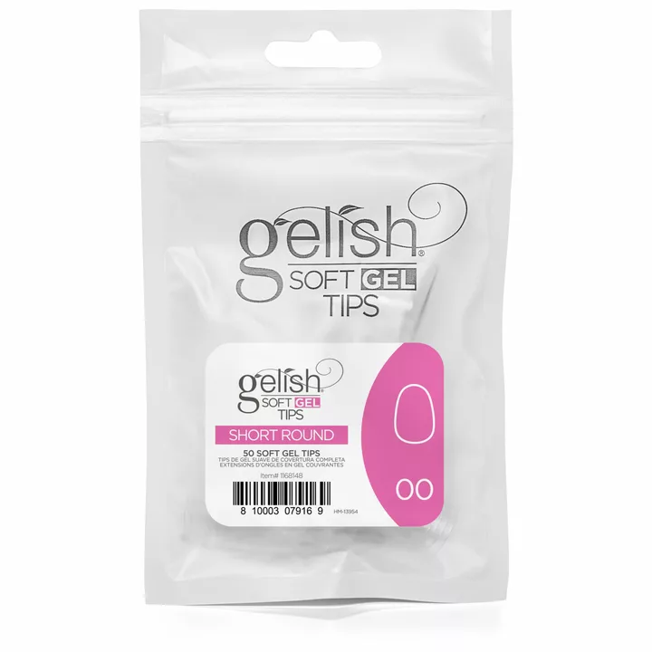 Gelish Soft Gel - Tips Refill - Short Round- Size 00 - 50CT- 1168148