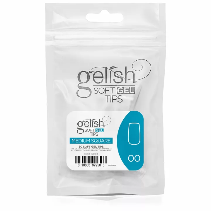 Gelish Soft Gel - Tips Refill - Medium Square- Size 00 - 50CT- 1168184