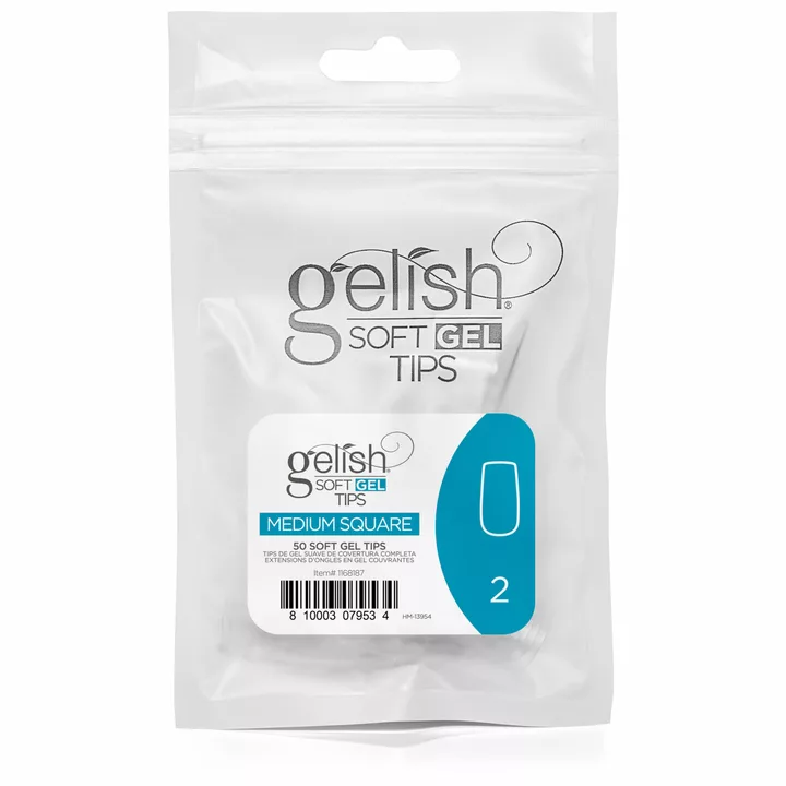 Gelish Soft Gel - Tips Refill - Medium Square- Size 2 - 50CT- 1168187