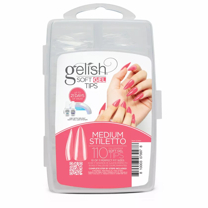 SOFT GEL TIPS - STILETTO MEDIUM 110CT