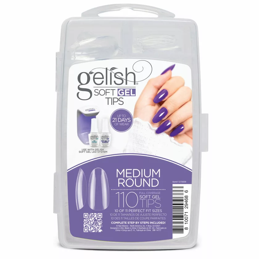SOFT GEL TIPS - MEDIUM ROUND 110CT 