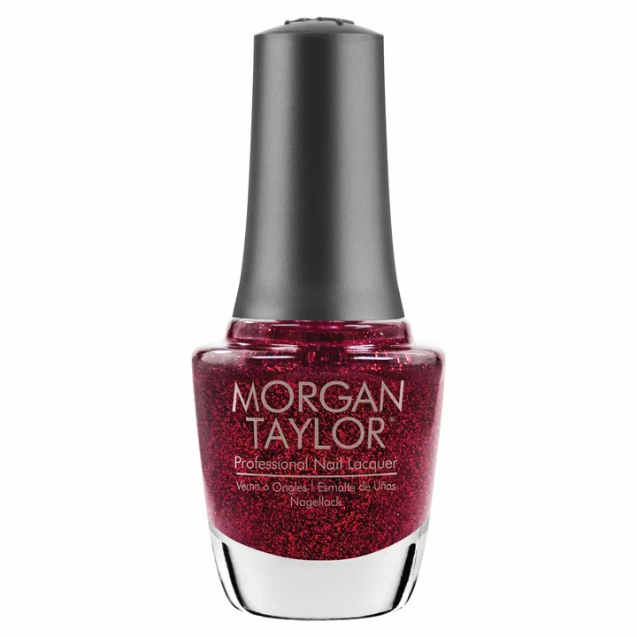 Morgan Taylor Good Gossip Nail Lacquer, 0.5 oz. RED GLITTER