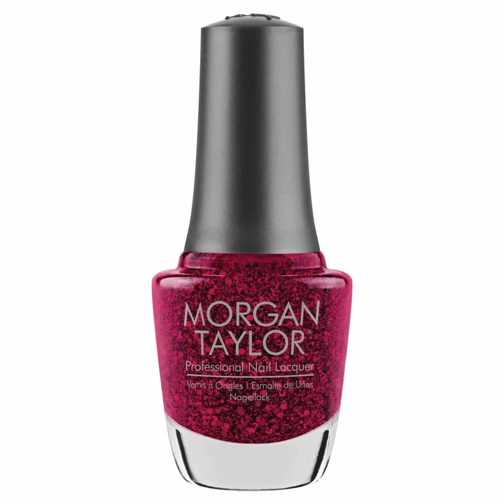 Morgan Taylor All Tied Up With A Bow Nail Lacquer, 0.5 oz. RED GLITTER WITH A HINT OF SILVER HOLOGRAPHIC