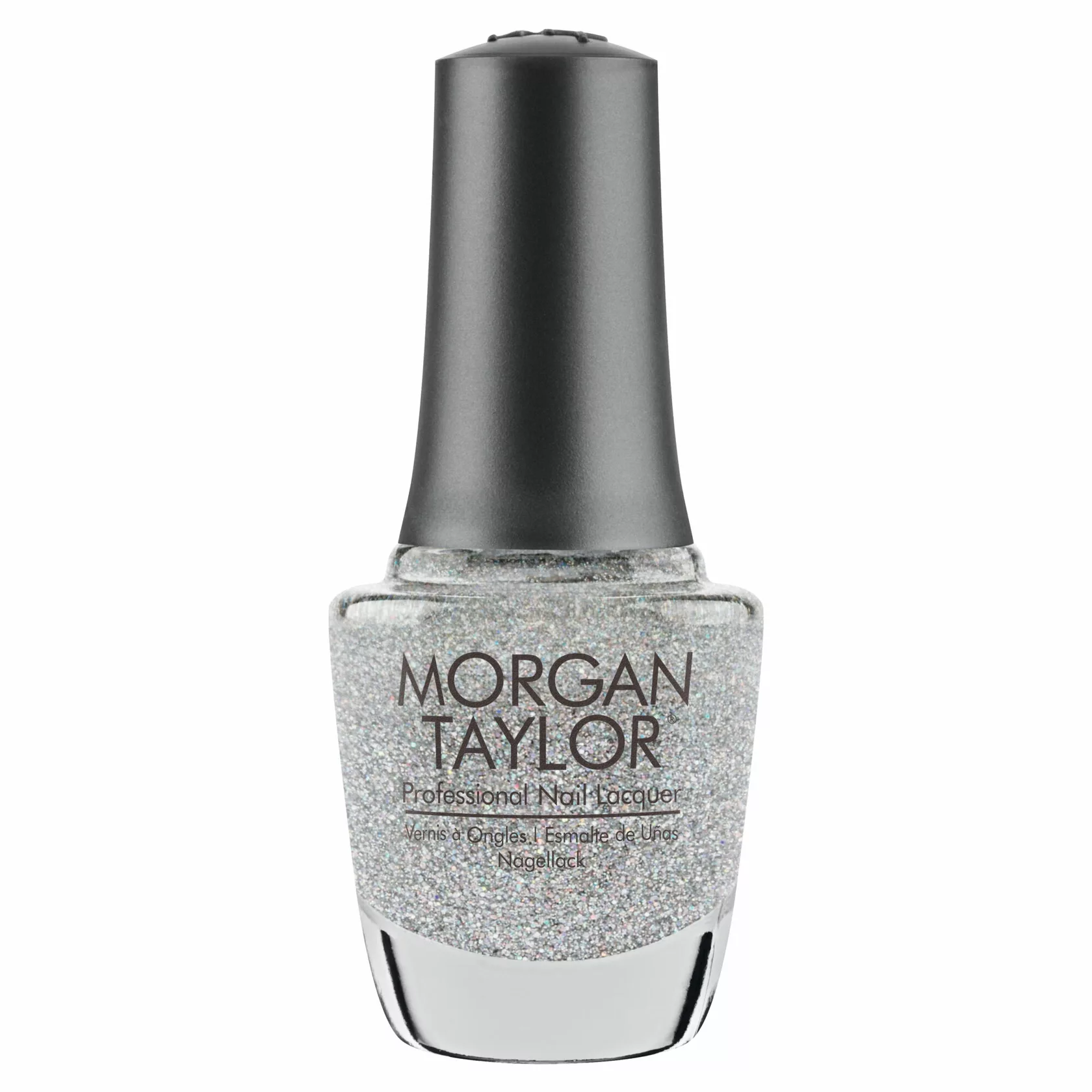 Morgan Taylor Fame Game Nail Lacquer, 0.5 oz. SILVER HOLOGRAPHIC GLITTER