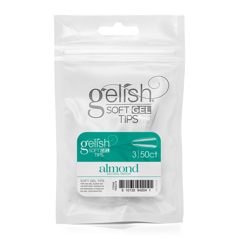 Gelish Soft Gel Tips - Refill - Medium Almond - Size 3