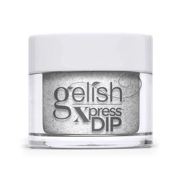 Gelish Xpress Liquid Frost Dip Powder, 1.5 oz. SILVER METALLIC WITH CHUNKY GLITTER