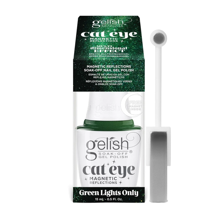 Gelish Cat Eye Magnetic Reflections Green Lights Only Magnet Gel Polish, 0.5 fl oz.