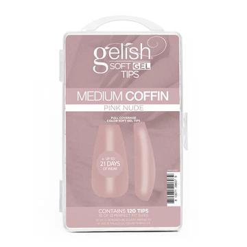 Soft Gel Tips - Pink Nude Medium Coffin 120CT