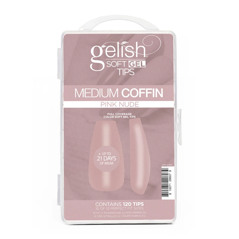 Soft Gel Tips - Pink Nude Medium Coffin 120CT