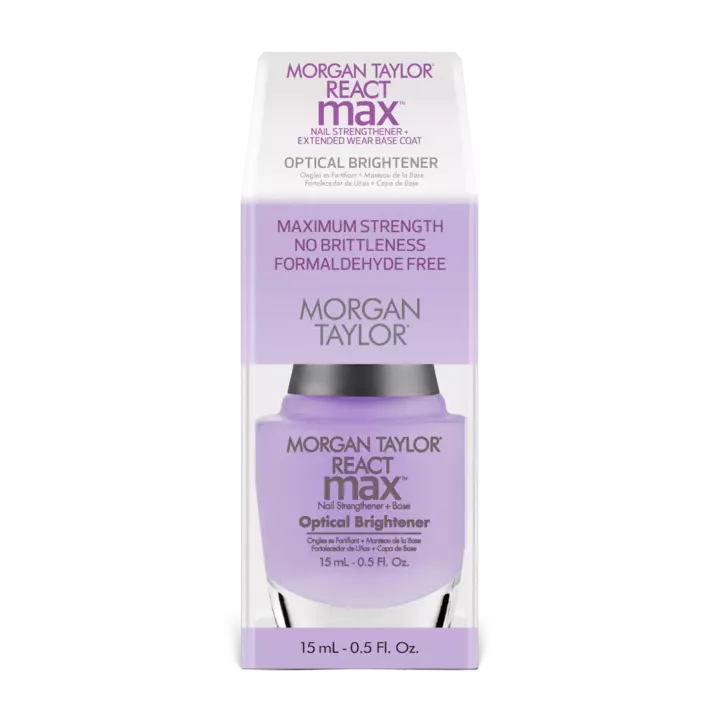 Morgan Taylor REACTmax Optical Brightener Nail Strengthener and Extended Wear Base Coat, 0.5 oz. 