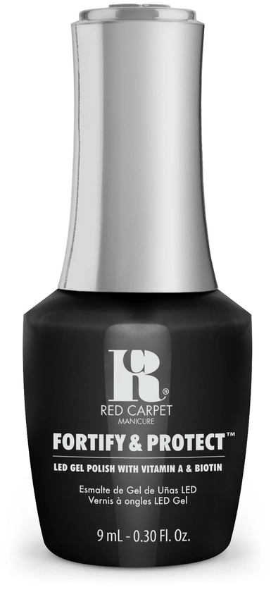 Red Carpet Manicure Fortify & Protect Black Stretch Limo LED Nail Gel Color, 0.3 fl oz.