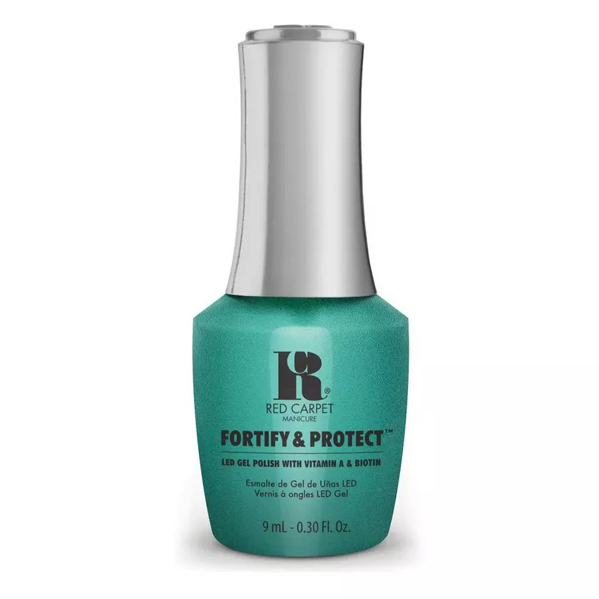 Red Carpet Manicure Fortify & Protect Teal We Meet Again LED Nail Gel Color, 0.3 fl oz.