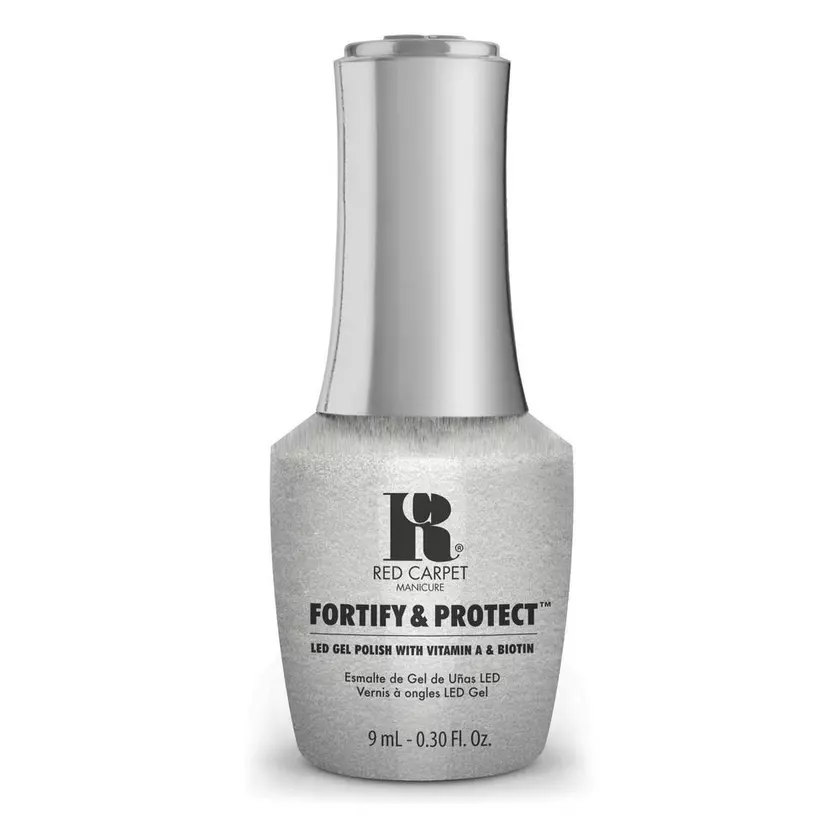 Red Carpet Manicure Fortify & Protect Silver Screen Starlet LED Nail Gel Color, 0.3 fl oz. 
